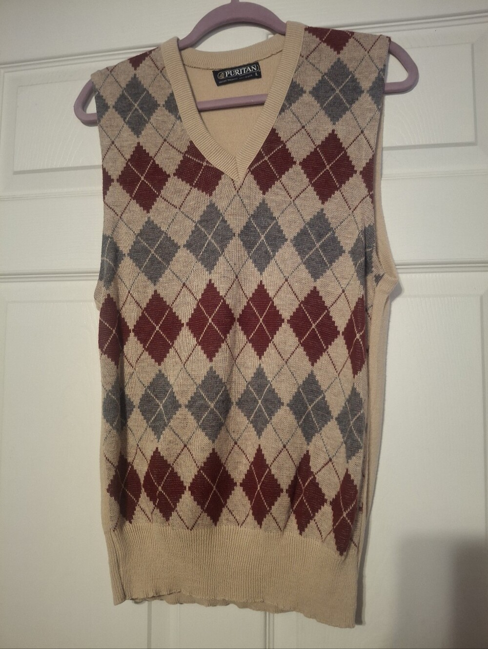 Puritan Soft Beige Knit Sweater Vest